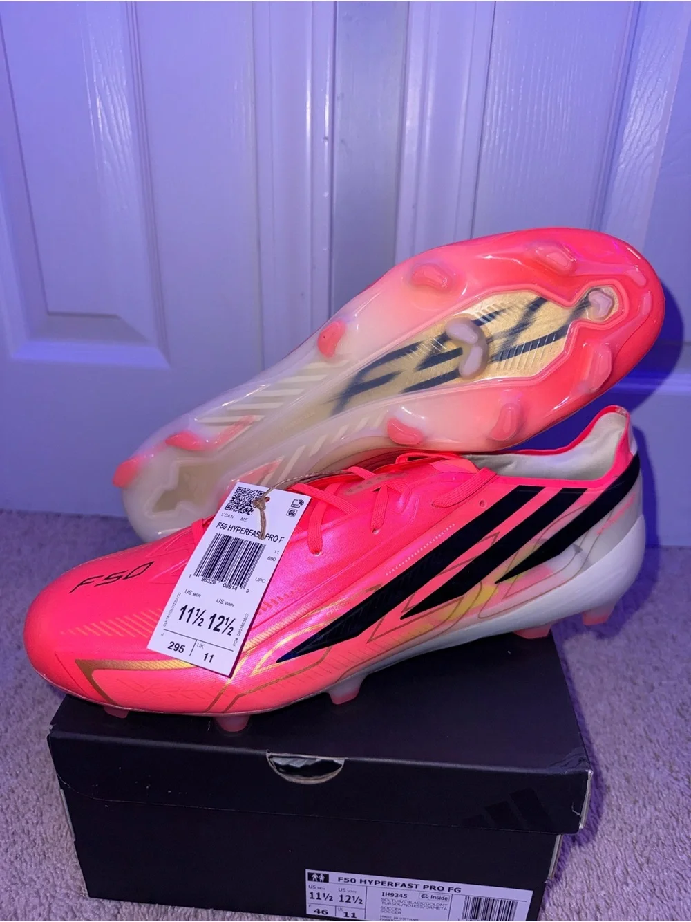 Adidas F50 Hyperfast Pro FG Firm Ground Soccer Cleats Pink Size 11.5